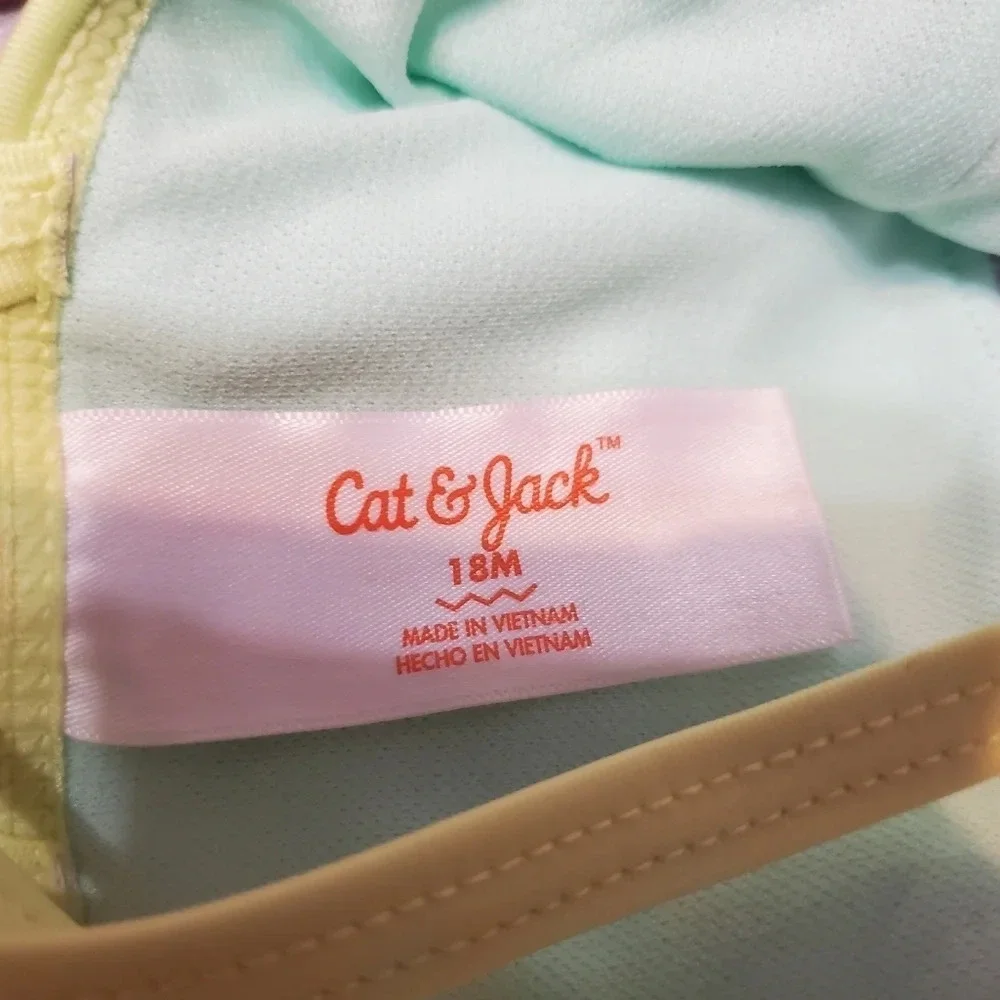NWOT Cat & Jack Baby Girl's Colorblock One Piece Swimsuit 18M